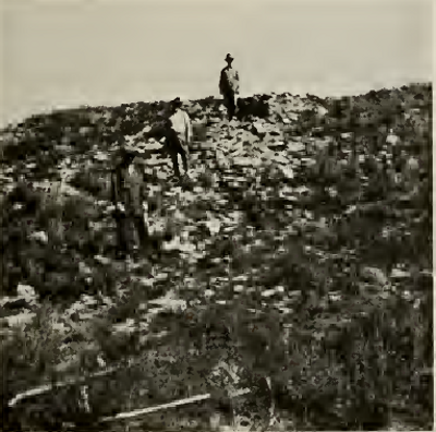 large mound before excavation