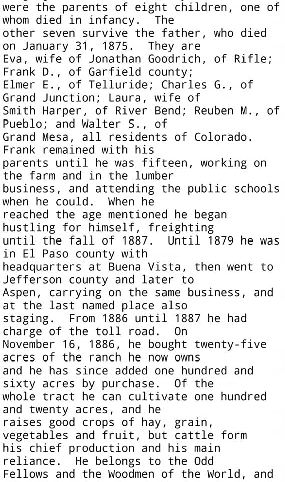 Pioneers of Garfield County Colorado