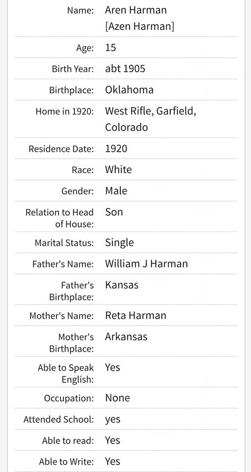 Garfield County Colorado Ancestry
