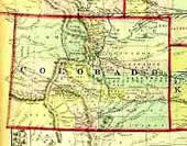 Colorado Territory Map 1872. Used with Permission