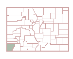 map of Colorado with Montezuma highlighted.