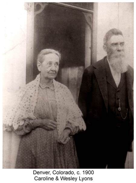 Caroline (Crager) Lyons and Wesley Lyons, ca. 1900 