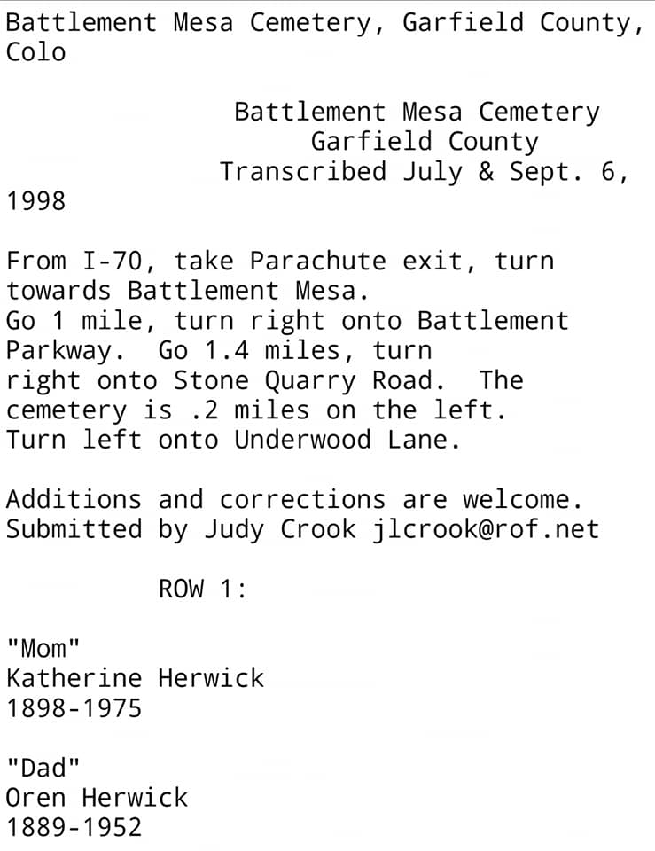 Garfield County Colorado Ancestry