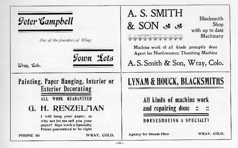 Campbell Realty, Smith and Son, Renzelman Pater, Blacksmith