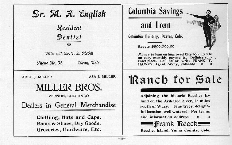 Dr English, Miller Bros, Columbia Savings